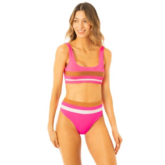 Maaji Radiant Pink Suzy Babe High Rise Bikini Bottom Reversible Small NWT - Picture 1 of 4